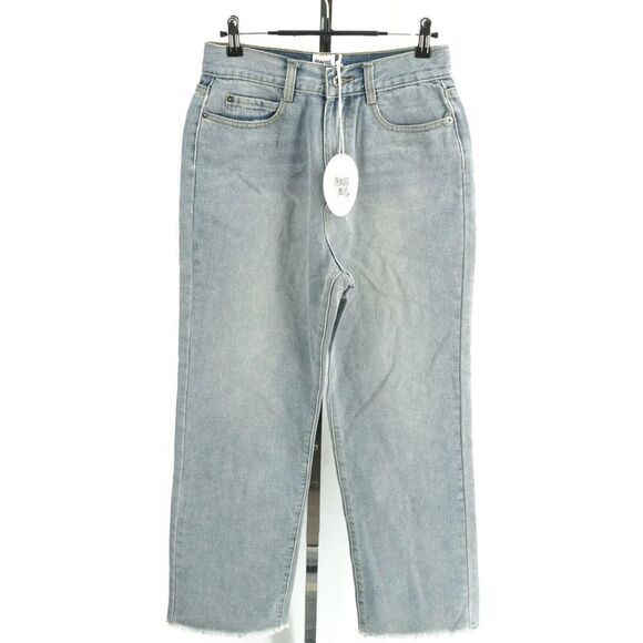 Princess Polly Womens Miami Vice Jeans Super High Rise Straight Cuff Off Blue 6 - Picture 2 of 9